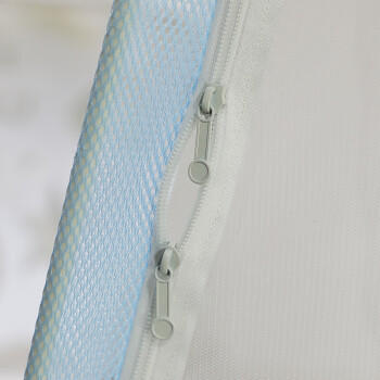 富安娜 家用蚊帐 防摔蒙古包蚊帐 双开门 1.8x2米床 蓝色 【加密网眼】 商品图1