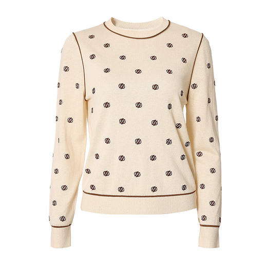 EITIE爱特爱秋季新款优雅气质刺绣打底针织衫6701401 商品图10