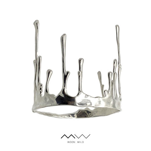 MOON WILD野月亮 个性ins饰品小众烛泪水滴臂镯铜镀白金手镯首饰女礼物 商品图0