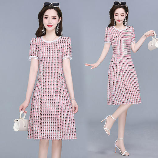 YWE BQD926气质减龄印花连衣裙时尚打底裙 商品图0