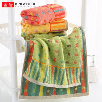 金号毛巾纯棉面巾 吸水柔软加厚运动洗脸巾3条装  78*36cm 110g/条 商品图5