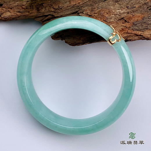 派瑞翡翠 翡翠手镯 糯种 绿色 商品图3