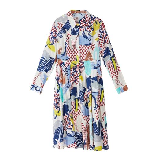 【不规则印花】谜底2022秋复古文艺印花收腰连衣裙女227ML6129 商品图4