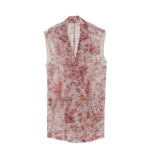 【不规则印花】谜底2022秋款桑蚕丝真丝合体中长马甲女228MM6159 商品图4