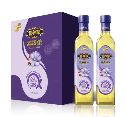 中粮福临门营养家亚麻籽油礼盒750ml*2 商品图0