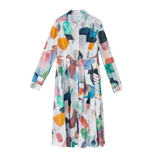 【不规则印花】谜底2022秋季印花文艺长袖纯棉连衣裙227ML6128 商品图4