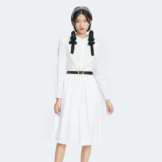 谜底2022秋季新款纯棉复古印花收腰连衣裙女228ML6158 商品图0