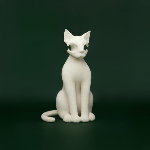 AWHITE 东方短毛猫 毛绒玩偶雕塑装饰摆件 商品图1
