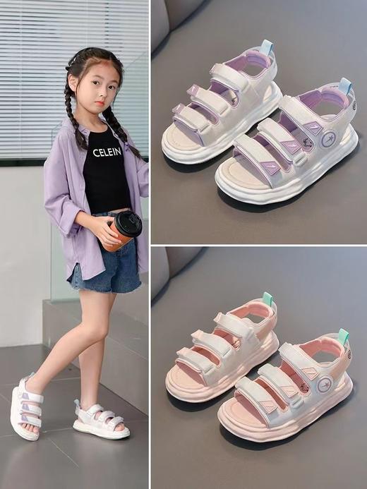 【清凉一夏，焕发活力】女童凉鞋，2022年新款夏季运动软底鞋子，小孩防滑轻便休闲儿童沙滩鞋 商品图4