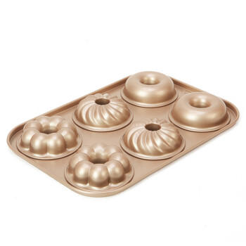 学厨蛋糕模具 6连杯3花型甜甜圈模具 黄油年糕模具 商品图0