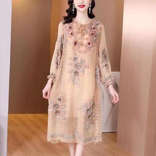 连衣裙女2022夏季新款宽松中长款刺绣绣花 XYX2560 商品图0
