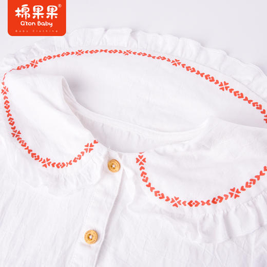 商场同款棉果果秋季新款女童可爱甜美纯棉娃娃领衬衣衬衫M322150222481 商品图3