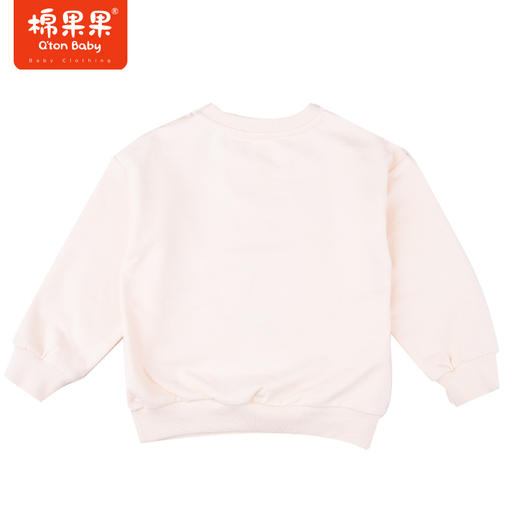 商场同款棉果果秋季新款卫衣绒衫女童米色显白落肩圆领卫衣抓薄绒M322180222468 商品图1
