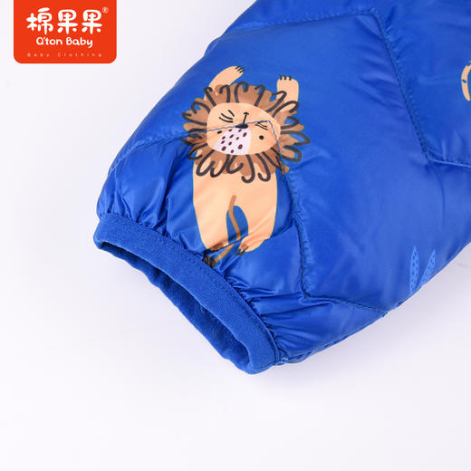 商场同款秋季新款满印男童时尚耐脏连帽轻羽绒外套M312102922515 商品图7