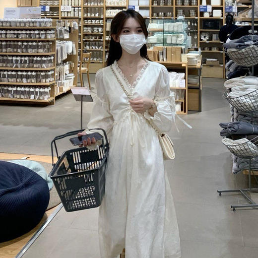 裙子女2022夏季新款法式设计感小众甜美初恋仙女白色碎花连衣裙女 商品图3