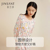 金三塔100%桑蚕丝女士粉色花朵印花睡裙秋冬新品   YZFCC302 商品缩略图2