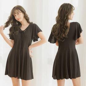 专业泳衣女加大加肥款泳装保守显瘦遮肉胖MM宽松纯色度假温泉