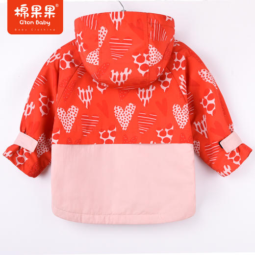 商场同款棉果果秋季新款女童满印甜美连帽夹棉风衣外套M322100322466 商品图6