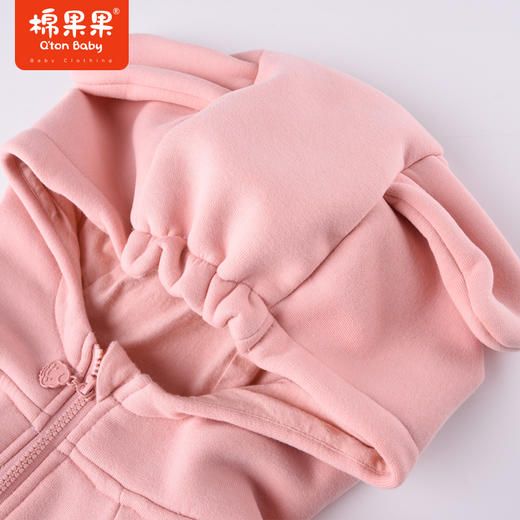 商场同款棉果果秋季新款女童绒里针织连帽复合绒外套舒适柔软可爱M322100422462 商品图6