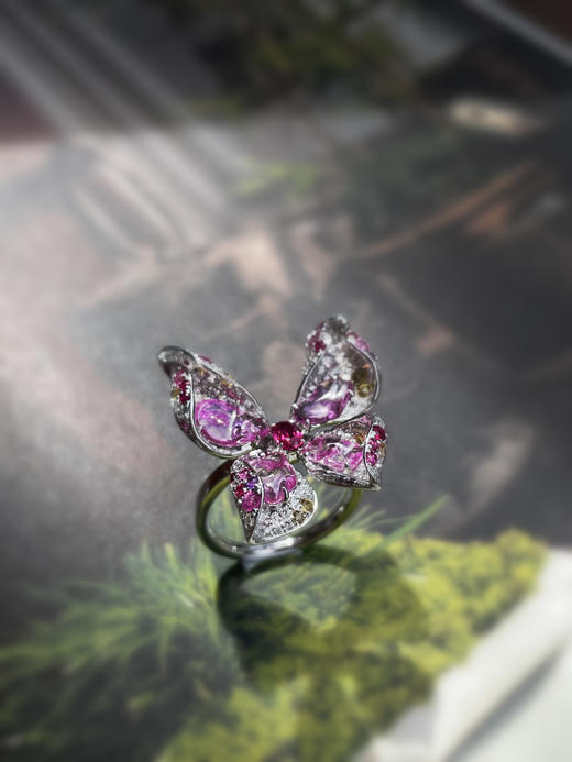 蝴蝶翩翩粉蓝宝戒指【定制款】 商品图1