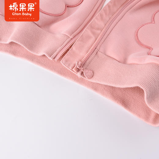 商场同款棉果果秋季新款女童粉嫩可爱绒面内里针织连帽复合绒外套M322100422460 商品图2