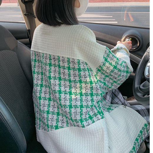 22早春新款上衣学院风绿色vintage小香风百搭韩版夹克早春外套 商品图4