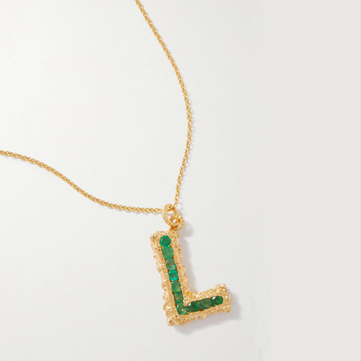 订购8周到｜Pach Pearl-Alphabet Emeralds-字母 祖母绿 项链［瑞士设计师］ 商品图7