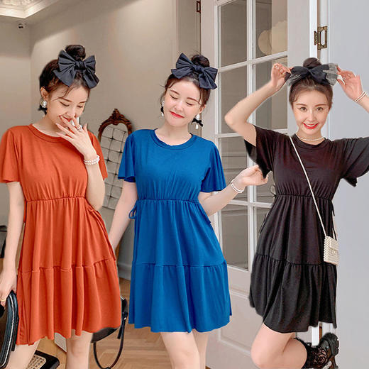 韩式大码连体裙保守连体泳衣加肥显瘦遮肉大方优雅时尚泡温泉泳装 商品图1