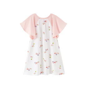 英氏-内衣类（夏）F2蘑幻粉连衣裙浅石蜡色100CM