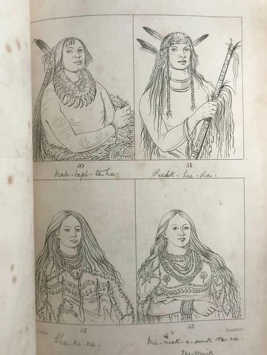 1844年 北美印第安人的礼仪、风俗和状况（全2卷） 数百幅版画插图 全真皮精装16开 商品图7