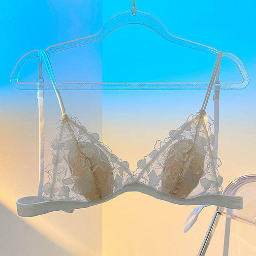 纯欲超薄蕾丝内衣女大胸显小防下垂新款无钢圈法式性感文胸罩套装 商品图9