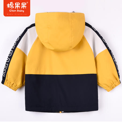 商场同款棉果果秋季新款男童科技面料防风抗粘湿连帽帅气时尚冲锋衣外套M312130322512 商品图5