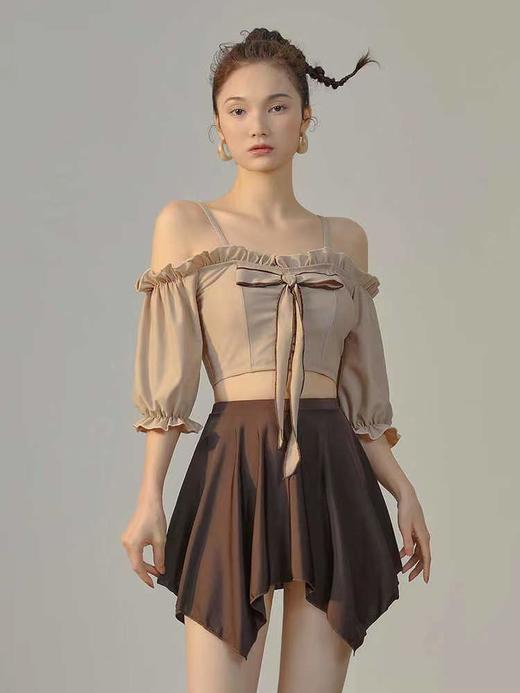 泳衣女款分体两件套新款吊带专业泳衣保守学生显瘦网红风温泉 商品图0