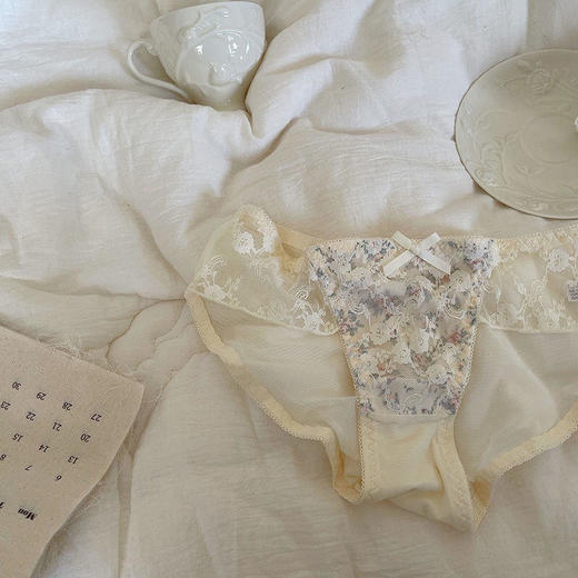 日系甜美蕾丝无肩带无钢圈小胸聚拢上托收副乳上薄下厚内衣套装女 商品图6