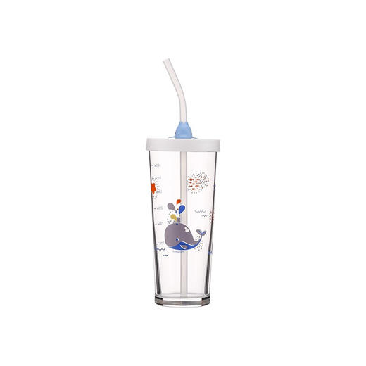 乐美雅（Luminarc）钢化耐热变色吸管杯带刻度玻璃水杯果汁牛奶杯 425ml 商品图5
