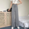 新款高腰阔腿裤女春秋季新款时尚百搭显瘦宽松休闲长裤垂感拖地直筒裤清凉女裤出游裤子 商品缩略图2