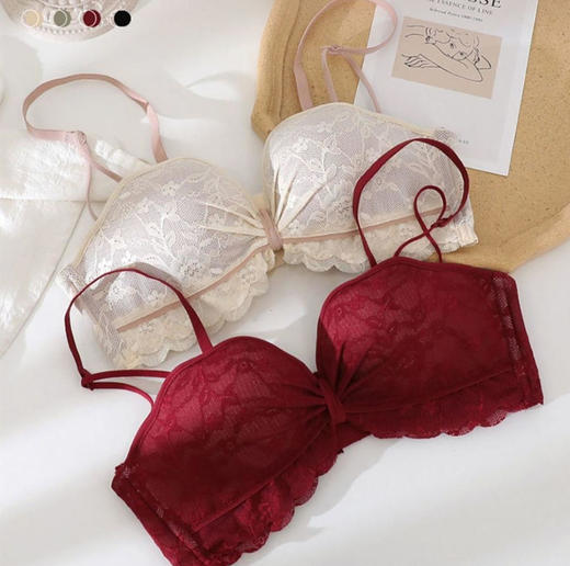 【两件内衣夏日舒适优惠装】海滨小城原创少女吊带花仙子内衣无钢圈聚拢小胸学生韩版美背抹胸无痕透气文胸两件装 商品图4