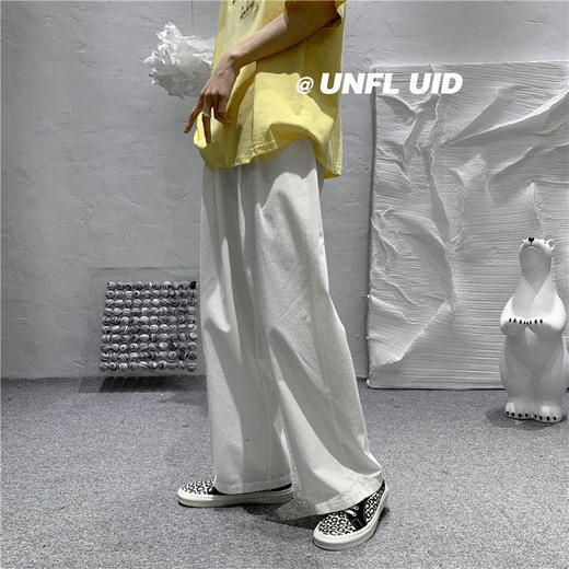 黛唯梵港风阔腿裤子男，潮流垂感百搭西裤夏季薄款，直筒宽松休闲拖地裤 商品图2