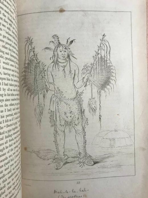 1844年 北美印第安人的礼仪、风俗和状况（全2卷） 数百幅版画插图 全真皮精装16开 商品图5
