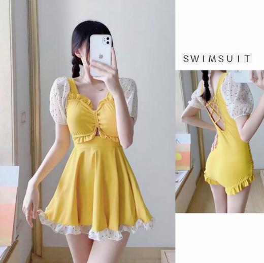 泳衣女款连体新款两件套有泳装专业保守显瘦荷叶边修身纯欲风 商品图0