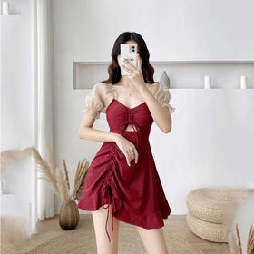 泳衣女式专业泳衣新款法式连衣裙泳装保守显瘦遮肉度假泡温泉