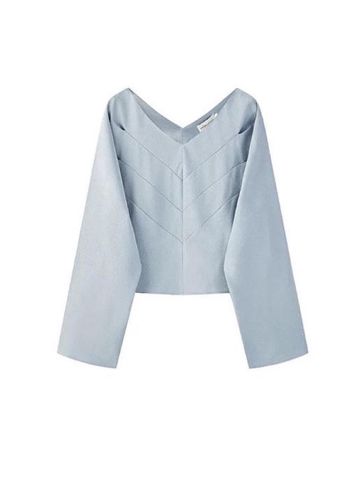 Viktoria Chan | SS22035 June cropped blouse长袖 [衬衫 黑 / 白 / 蓝 ] 商品图7