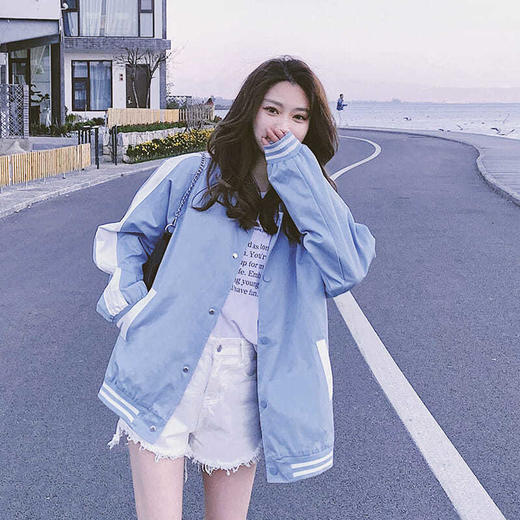 原宿风棒球服女春秋2021新款甜酷韩版宽松百搭飞行夹克外套ins潮 商品图2