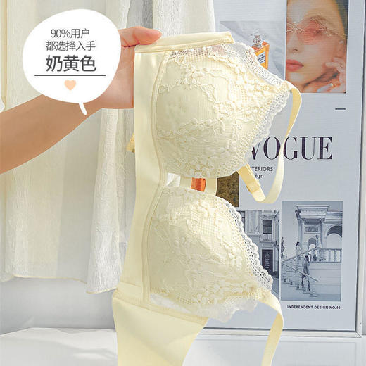 【蕾丝软糯杯面让你一见倾心】黛唯梵夏季内衣无钢圈小胸聚拢大胸显小聚拢收副乳少女薄款文胸罩套装 商品图2