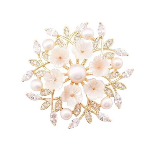 YLSP-LC003624新款韩版时尚名媛气质贝壳锆石胸针丝巾扣 商品图4