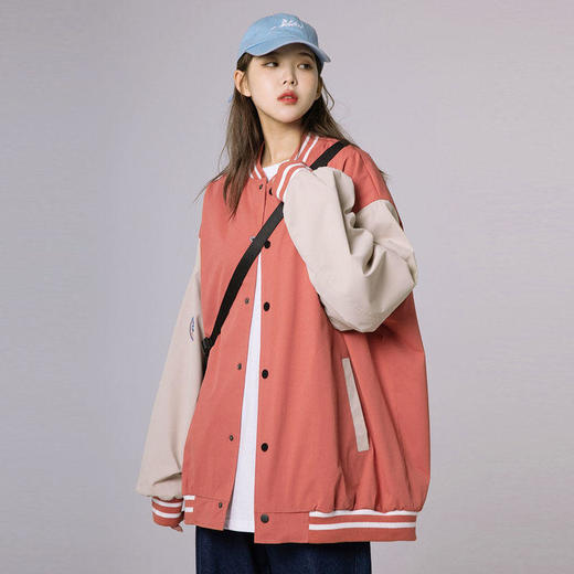 外套女春秋宽松棒球服2021新款盐系炸街原宿风上衣短款夹克ins潮 商品图8