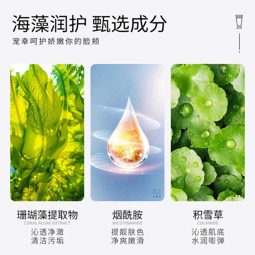 深海巨藻净颜洁面乳深层清洁油垢细致毛孔洗面奶面部护肤品 商品图2