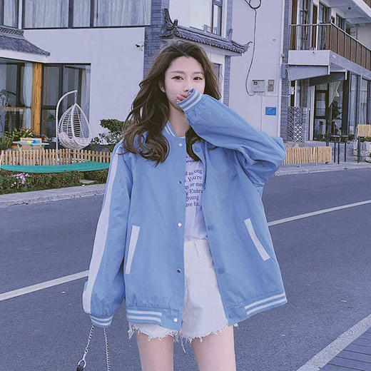 原宿风棒球服女春秋2021新款甜酷韩版宽松百搭飞行夹克外套ins潮 商品图1