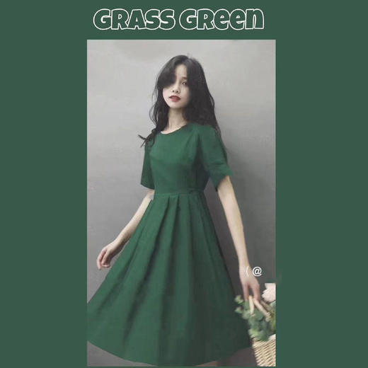 裙子新款2022夏季大码女装胖妹妹气质显瘦法式初恋森系绿色连衣裙 商品图5
