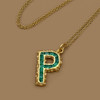 订购8周到｜Pach Pearl-Alphabet Emeralds-字母 祖母绿 项链［瑞士设计师］ 商品缩略图1